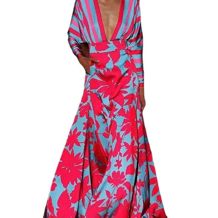Cassidy™ - V-neck Long Sleeve Maxi Dress