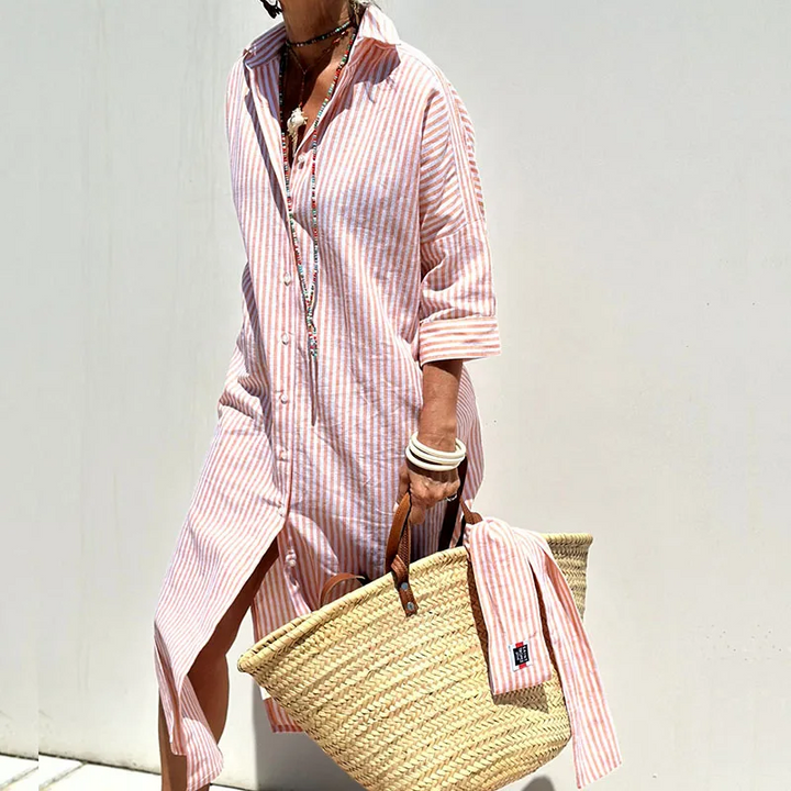 Francesca™ - Striped Shirt Dress