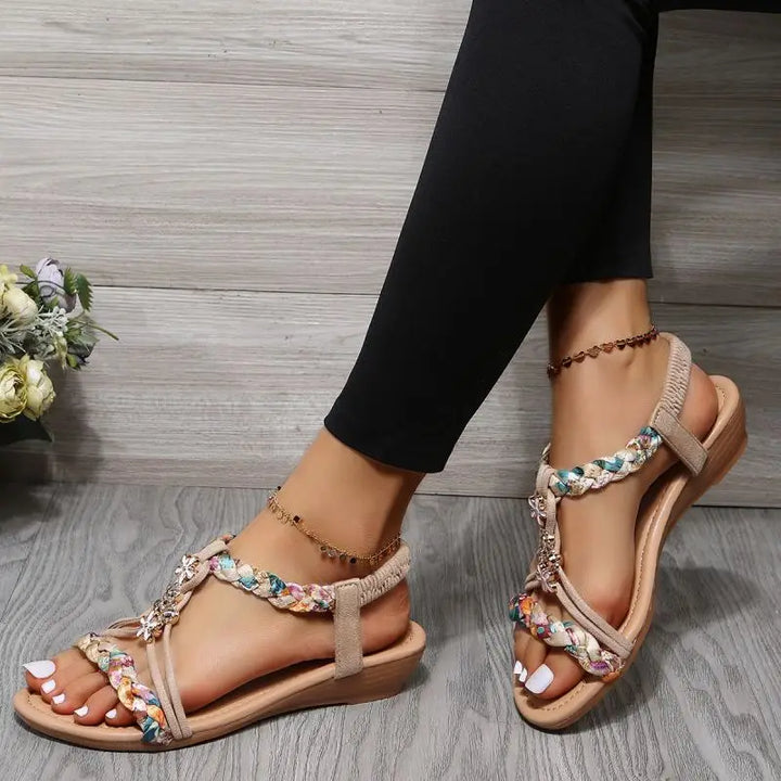 Lina™ | Woven Flat Sandals