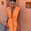 Selena - Fiery Drape Dress