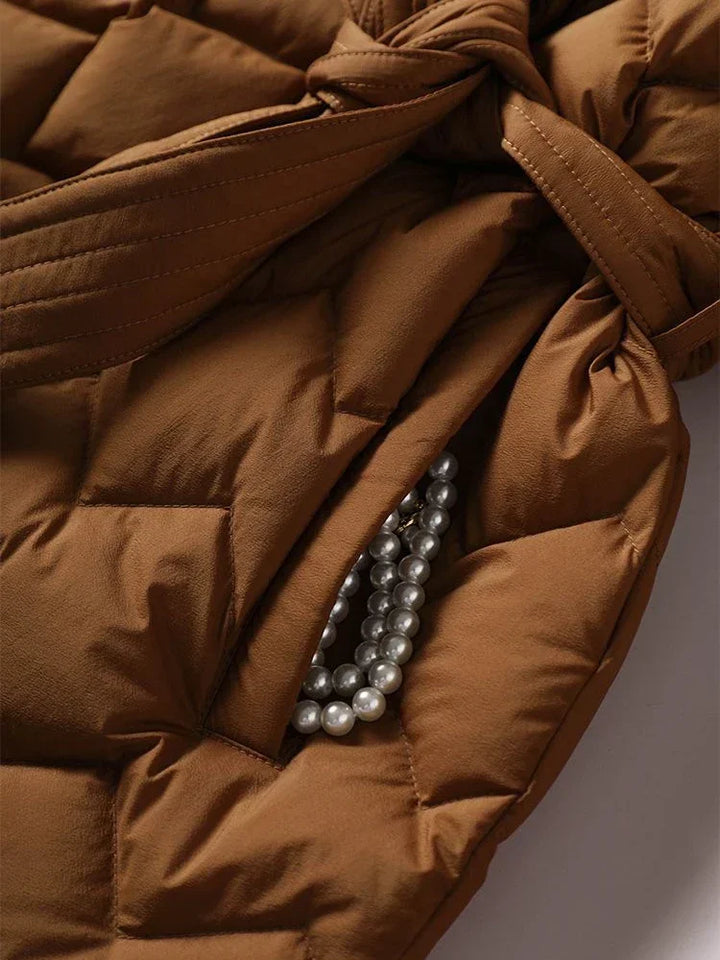 Antonella™ - Elegant down coat with belt