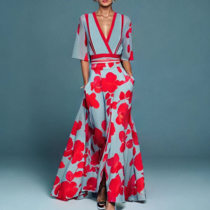 Margaret™ - Elegant Floral Wrap Dress