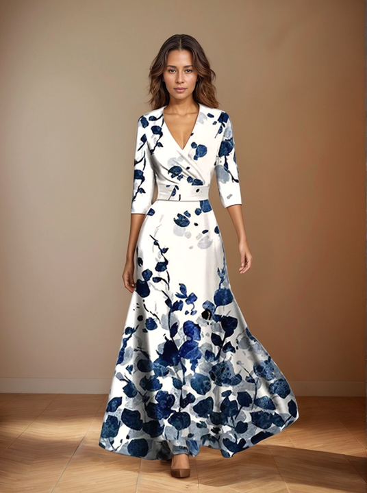 Margaret™ - Elegant Floral Wrap Dress