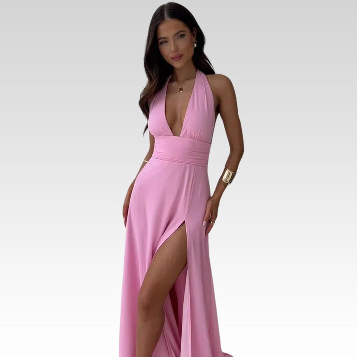 Mirasol™ - Elegant Deep V-neck Dress with Slits