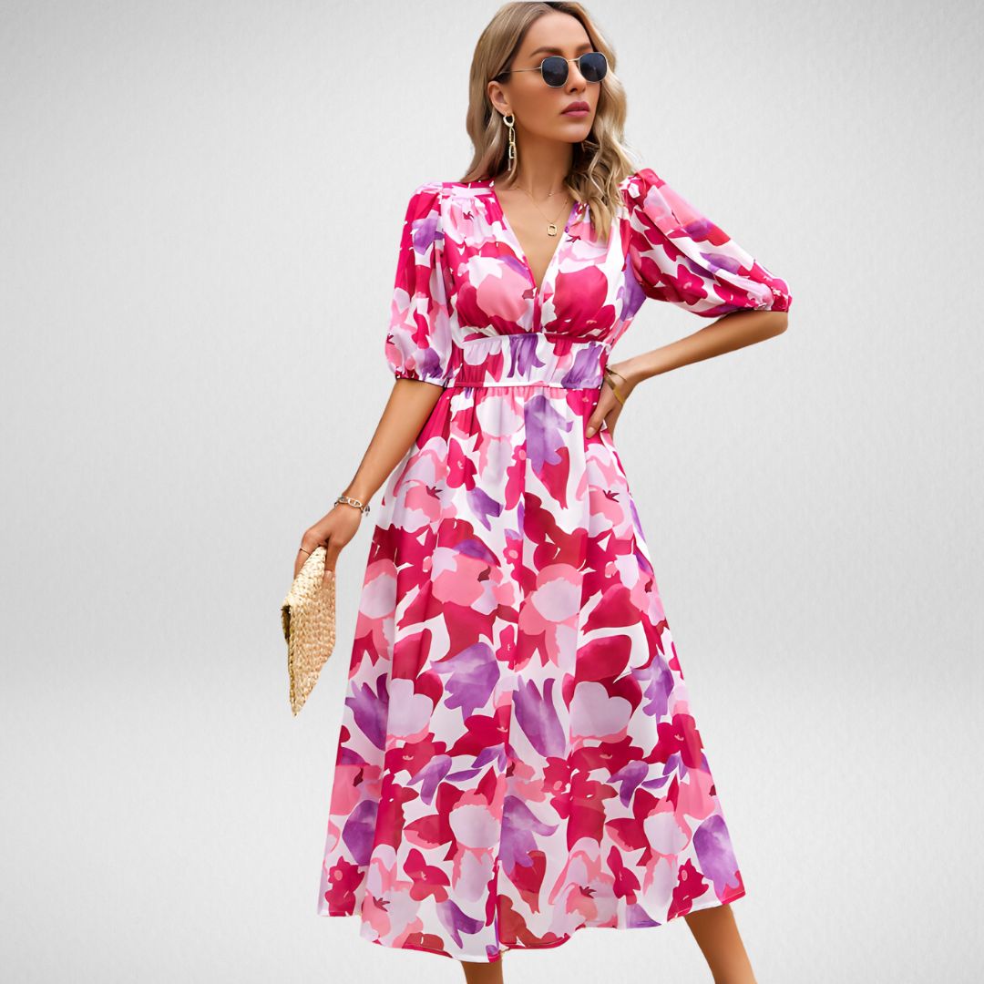 Lydia™ - Charming V-neck dress