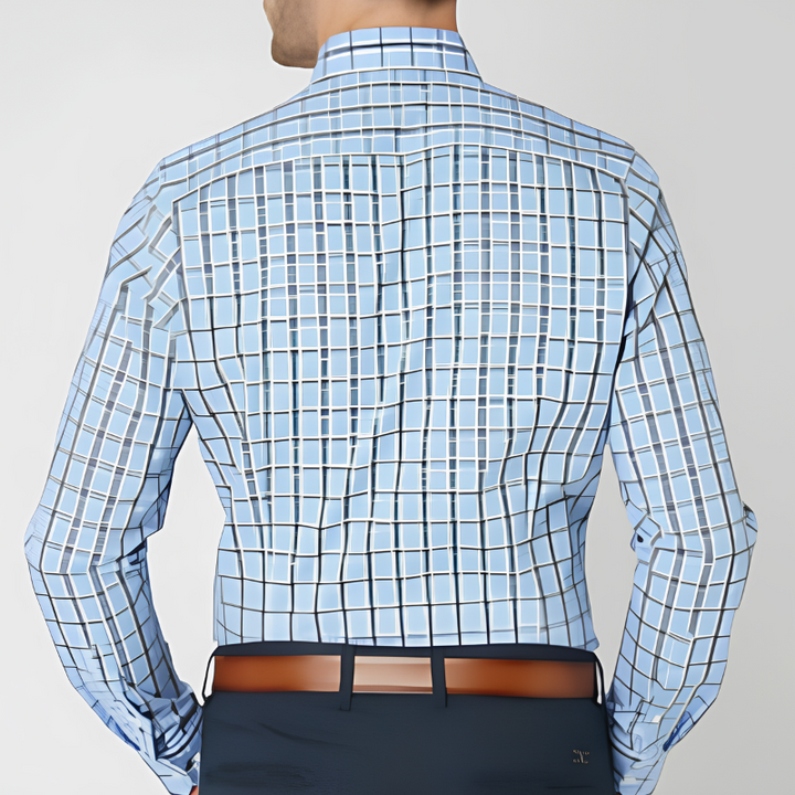 Joseph™ - Elegant Checkered Long Sleeve Shirt