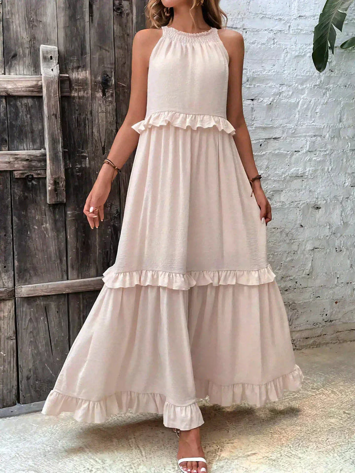Athena™ - Halter Ruffle Maxi Dress