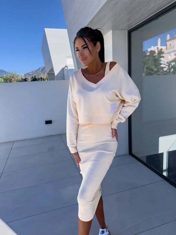 Katharina™ - Casual Ensemble Dress & Sweatshirt