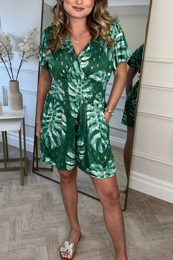 Katherine™ - Romper with Botanical Print