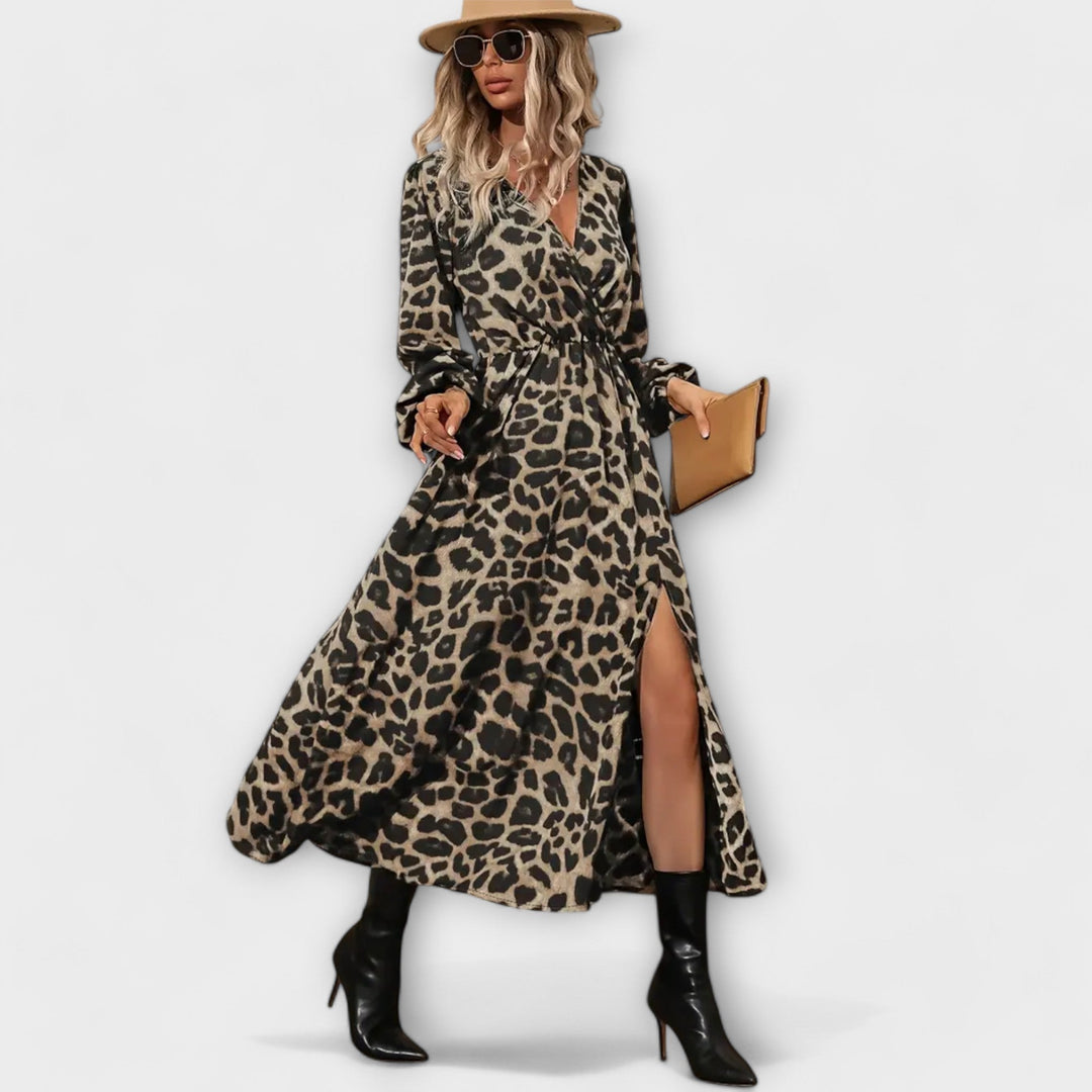 Coralie™ - Chic Leopard Print Dress