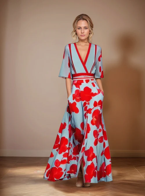 Margaret™ - Elegant Floral Wrap Dress