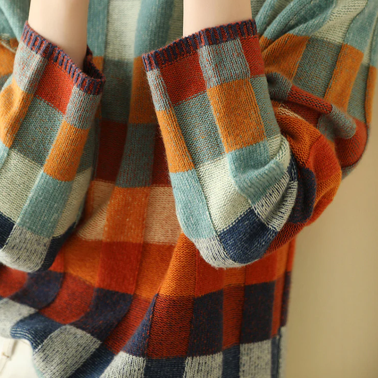 Caroline™ - Premium Patchwork Turtleneck Couture