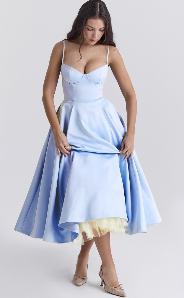 Emilia™ - Elegant Midi Dress with Bustier Design