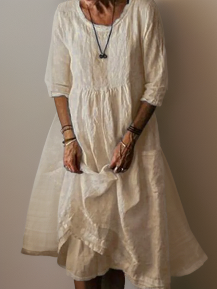 Carol™ - Maxi Dress with Loose Round Neck