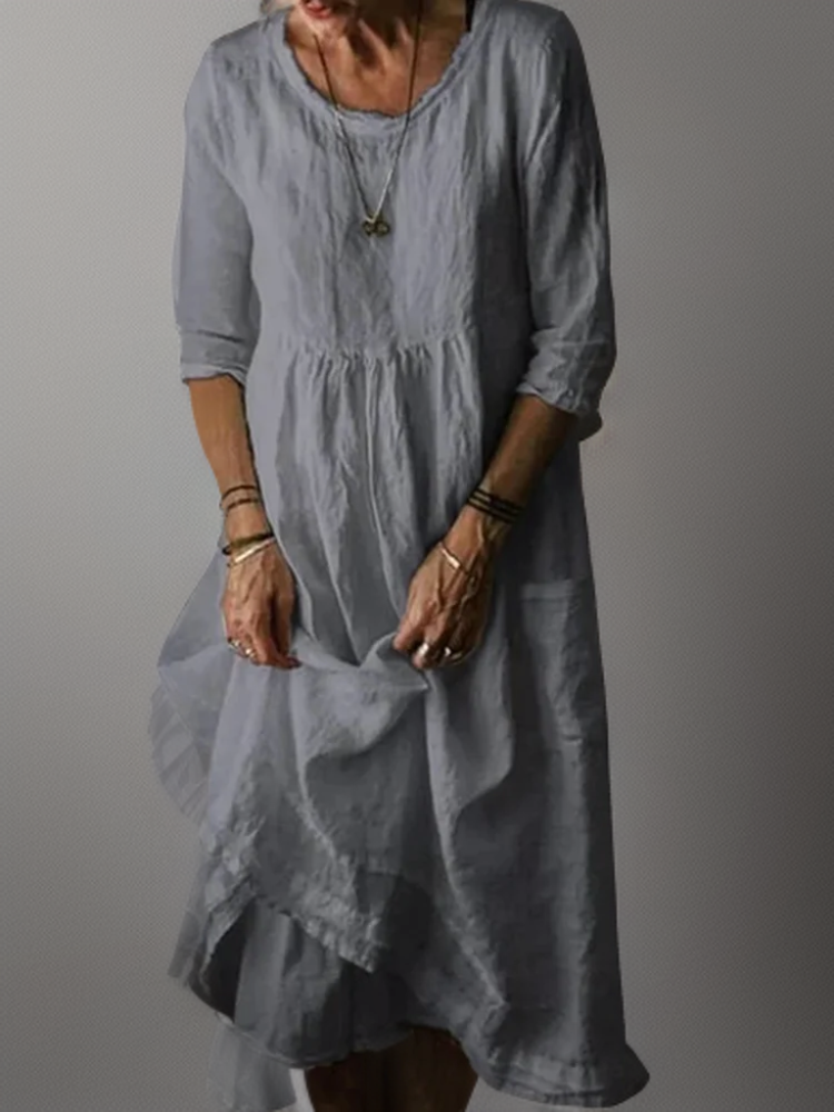 Carol™ - Maxi Dress with Loose Round Neck