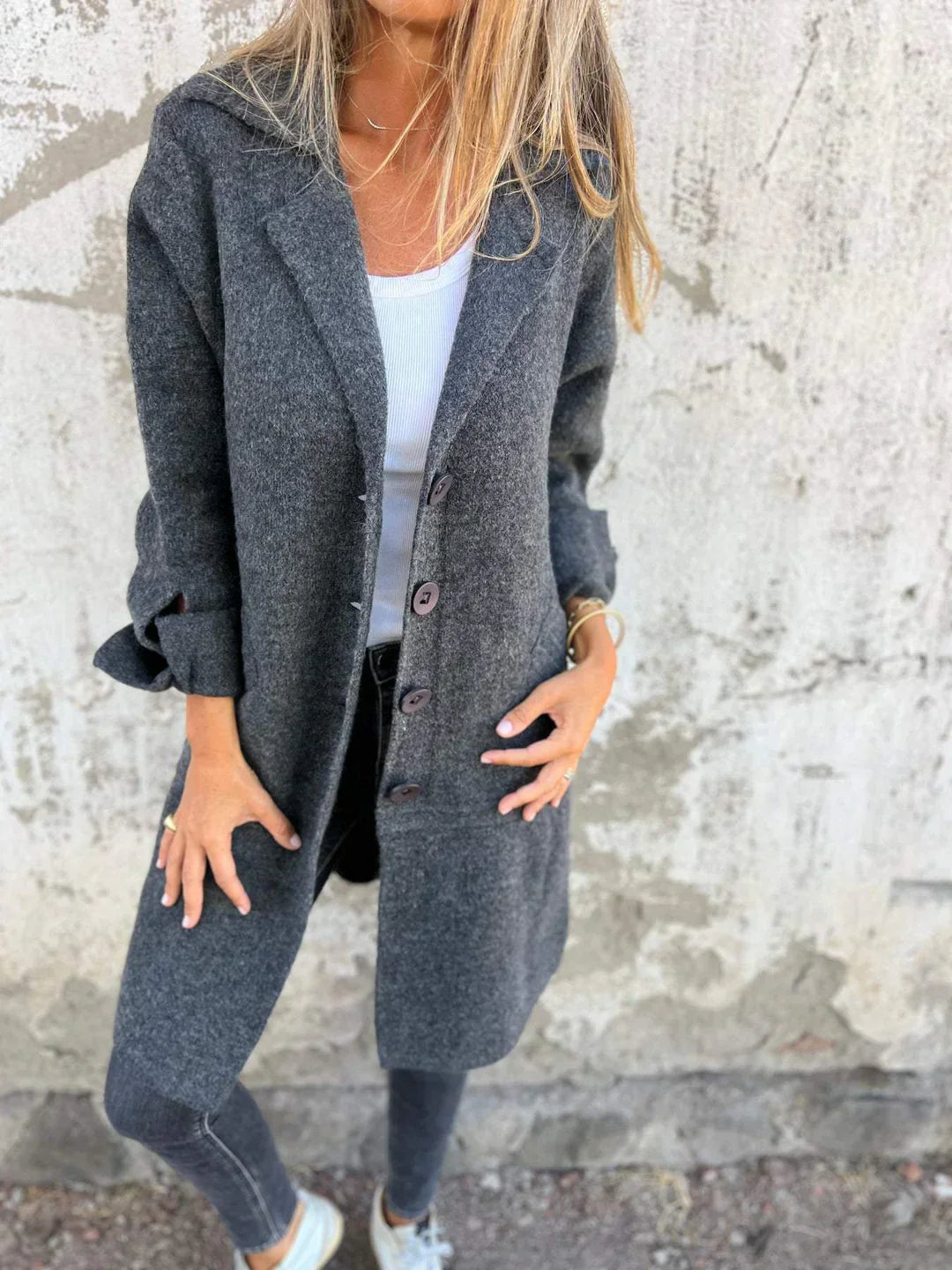 Lottie™ - Casual Single Breasted Coat with Lapels