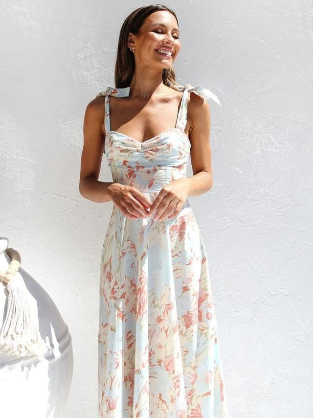 Paulina™ - Strappy Printed Midi Dress