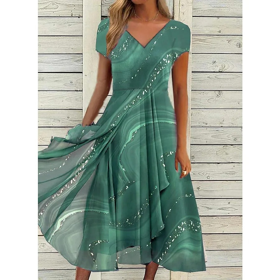Elsie™ - V-Neck Midi Dress
