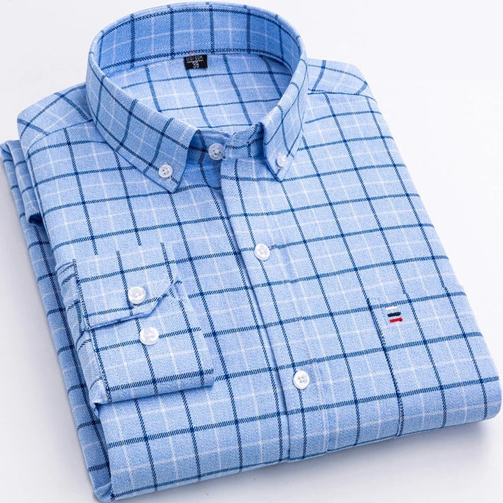 Joseph™ - Elegant Checkered Long Sleeve Shirt